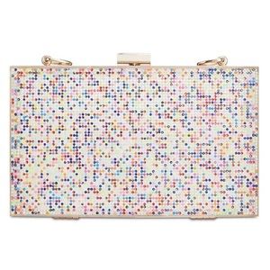 I.N.C. Arielle Rainbow Sparkle Box Clutch, Created for Macy's